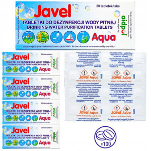 Tabletki do UZDATNIANIA WODY pitnej JAVEL Aqua 100