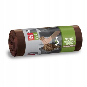 Brązowe Worki do segregacji BIO 120L Anna Zaradna