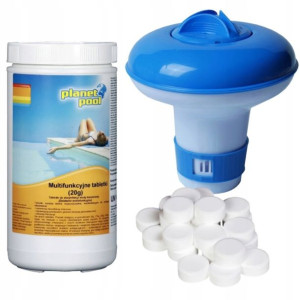 MULTI TABLETKI CHLOR do basenu + dozownik 1kg 20g