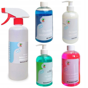 Eko Płyn do naczyń szyb WC toalet mydło PUROCLEAN