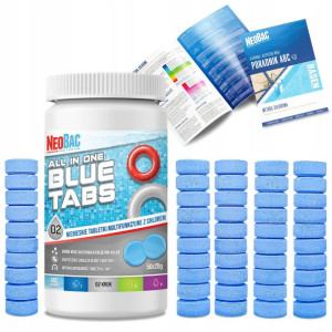 NeoBac BLUE TABS tabletki chlorowe BARWIĄ WODĘ 50s
