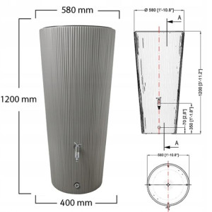 Garantia zbiornik na deszczówkę LINUS 220L +DONICA