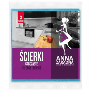 Ścierki gąbczaste ścierki KUCHENNE Anna Zaradna 3s