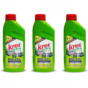 KRET BIO Udrażniacz Żel Tłuszcz Włosy EKO 3x 500ml