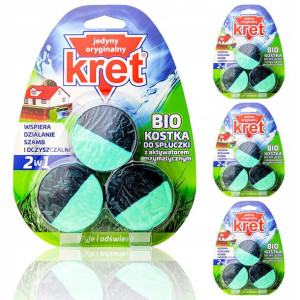 Zestaw Bio KRET Kostka do spłuczki 3x50 g 4 opak.