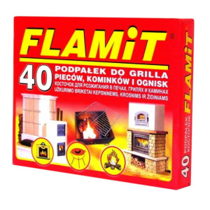 Podpałka biała FLAMiT Grill Kominek 40 kostek