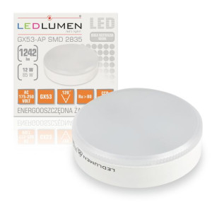 Żarówka LED GX53 12W=85W SMD 1242lm CCD Neutralna LEDLUMEN