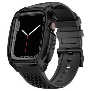Pasek + etui Kingxbar CYF148 2w1 Apple Watch 4/5/6/SE 44mm czarne