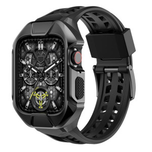 Pasek + etui Kingxbar CYF136 2w1 Apple Watch 4/5/6/SE 44mm czarne