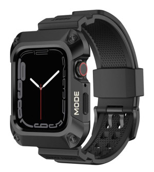 Pasek + etui Kingxbar CYF134 2w1 Apple Watch 4/5/6/SE 44mm czarne