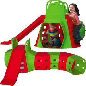 Doloni Zjeżdżalnia 140cm z Tunelem 4 Elementami do Zabawy 01470/3