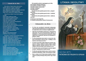 Litania i Modlitwy do Św. Rity (25 szt)