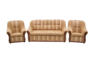 Komplet wypoczynkowy 3+1+1: Sofa 3 osobowa z funkcją spania + 2 x fotel GUS
