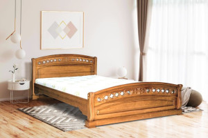 Łóżko dębowe 180/200 TORINI RZEŹBA + Stelaż