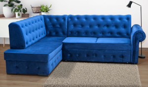 Narożnik GLAMOUR 260/190 cm rozkładany,  pikowany w Stylu Angielskim