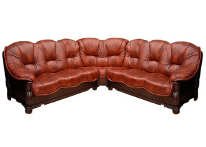 Narożnik ROMA 280/280cm Skórzany na dębowym stelażu. Styl Holenderski