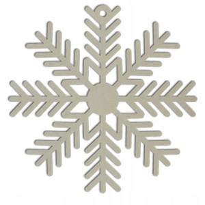 Bombka z filcu na choinkę 19 śnieżynka ecru
