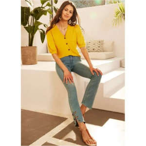 Bluzka Z Bufiastymi Rękawami 48-50 917778