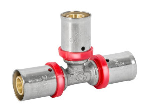 Trójnik pex press zaciskany redukcyjny 32x32x32