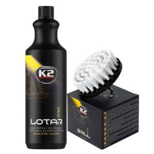 K2 Lotar Pro Płyn Do Prania Tapicerki + K2 Brill Szczotka Na Wiertarkę