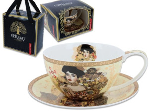 filiżanka ze spodkiem g. klimt adela kremowe tło