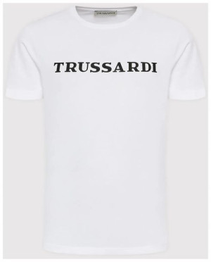 T-shirt męski z logo TRUSSARDI biała koszulka