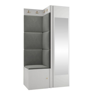 biała GARDEROBA Ryfel Slim XXVI SZAFA + Panel 7 szt.