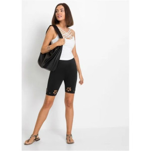 Czarne Spodenki Biker Ażur 40-42 936126