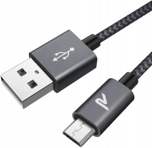 Kabel Usb Micro Rampow Oplot 2m Czarny