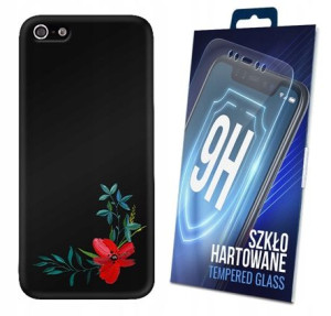 Etui Matt Flower Do Iphone 5 / 5s / Se + Szkło 9h