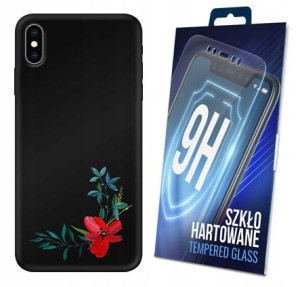 Etui Case Matt Flower Do Iphone Xs Max + Szkło 9h