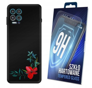 Etui Matt Flower Do Motorola Moto G100 + Szkło 9h