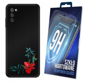 Etui Matt Flower Do Samsung Galaxy A03s + Szkło 9h