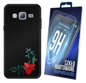 Etui Matt Flower Do Samsung Galaxy J3 2016 + Szkło