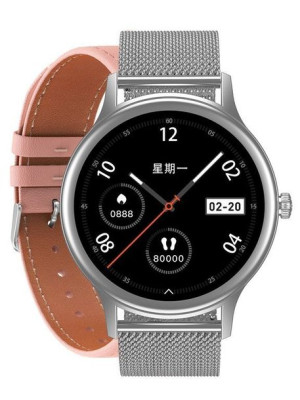Smartwatch Damski Pacific 18-5 - Bransoleta + Pasek: Srebrna / Różowy