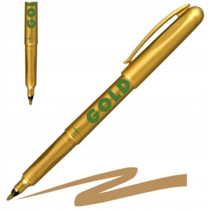 Marker Permanentny Flamaster Mazak Złoty Pro 1mm