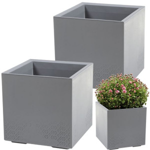 2x Kwietnik Donica Skrzynia Beton Na Kółkach Duży