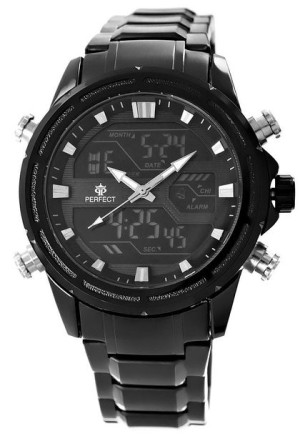 Zegarek Męski Perfect A8027-4 Dual Time Iluminacja