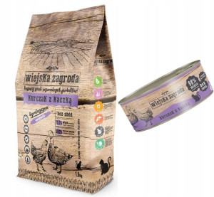 Wiejska Zagroda Kurczak Z Kaczką 1,6kg + Mokra 85g
