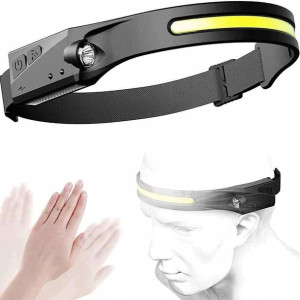 Latarka Czołowa LED COB Akumulatorowa USB