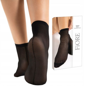 Fiore Skarpetki Anna 20 den w prążki Black