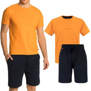 Atlantic Krótka Piżama męska Bawełna 364-peach XL