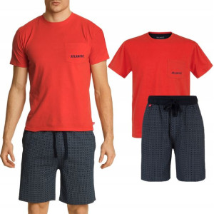 Atlantic Krótka Piżama męska Bawełna 362-red XL