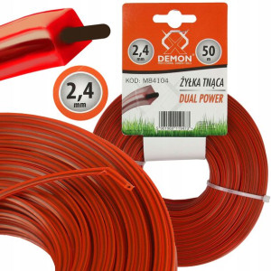 Żyłka Tnąca Do Kosy Zbrojona Kwadrat 2.4mm 50m
