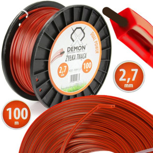 Żyłka Tnąca Do Kosy Zbrojona Kwadrat 2.7mm 100m