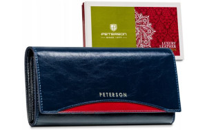 Elegancki portfel damski z polerowanej skóry — Peterson