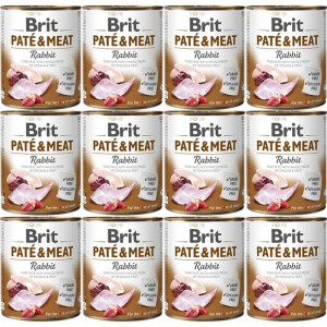 BRIT PATE & MEAT z królikiem dla psa 12x800g