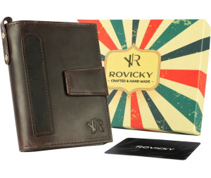 Skórzany portfel męski w stylu retro — Rovicky