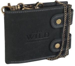 Portfel męski skórzany z łańcuchem i z RFID — Always Wild