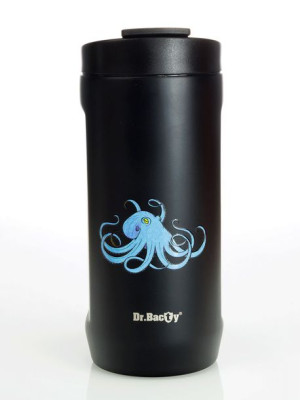 Kubek termiczny na kawę 2w1 Dr.Bacty Notus 360 ml - czarny - Octopus Blue